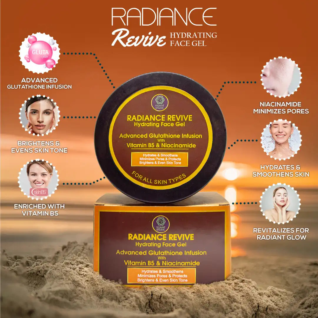 Radiance Revive Hydrating Face Gel with Glutathione I Vitamin B5 & Niacinamide