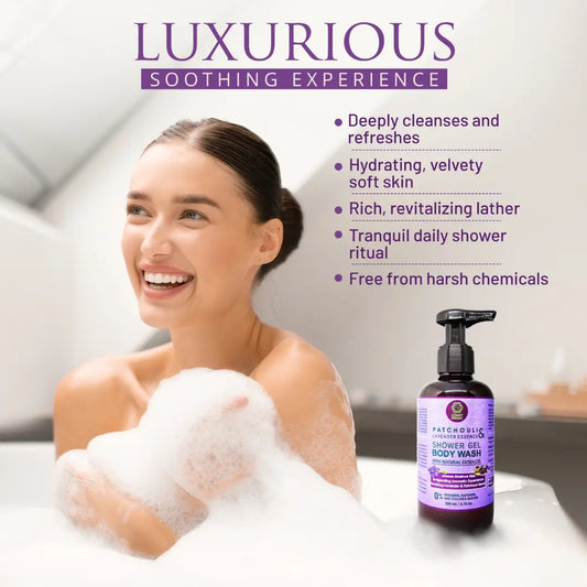 Patchouli & Lavender Essence Shower Gel/Body Wash with Natural Extracts