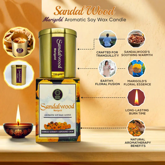 Sandalwood Marigold Aromatic Soy Wax Candle