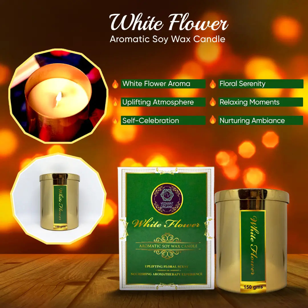 White Flower Aromatic Soy Wax Candle