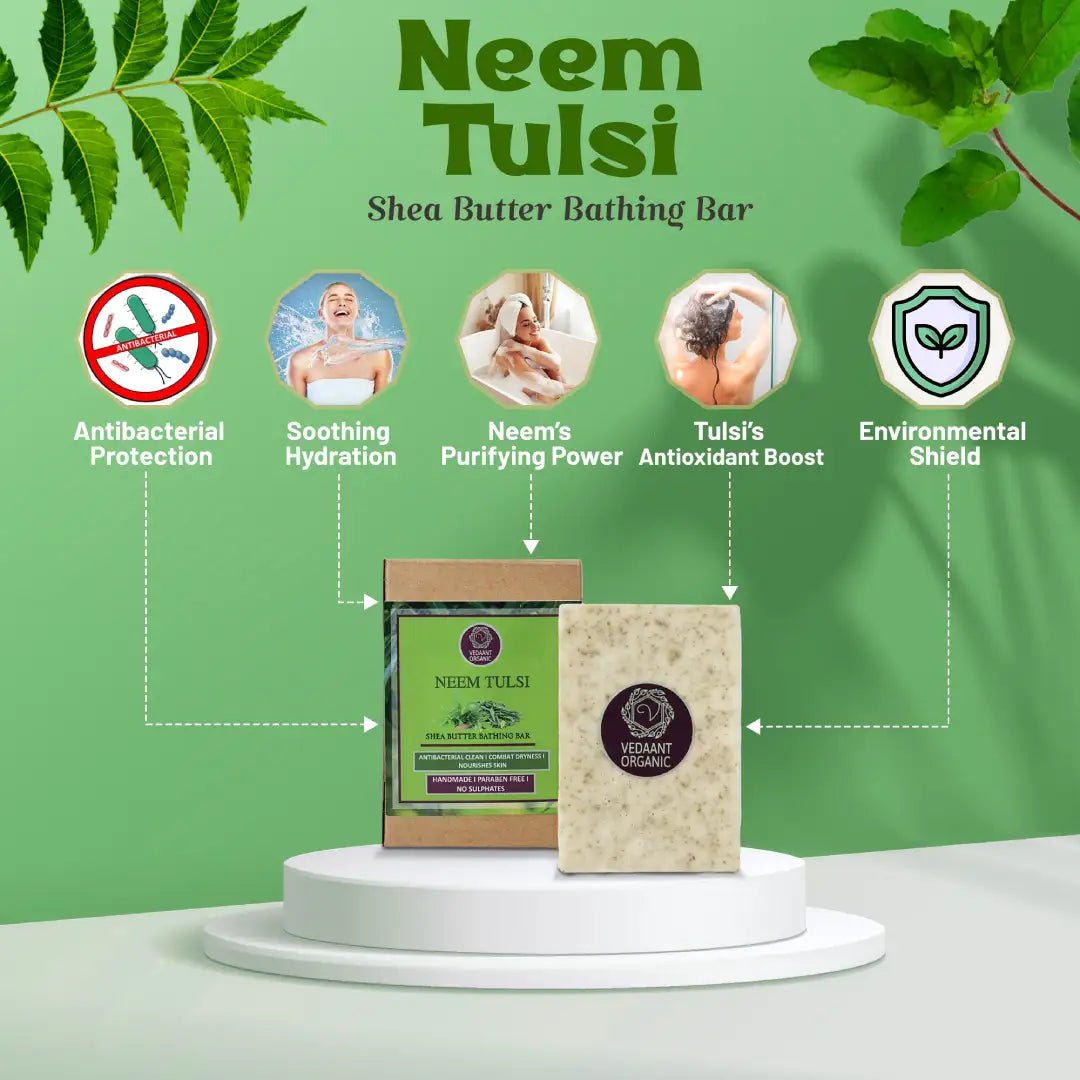 Neem Tulsi Shea Butter Bathing Bar