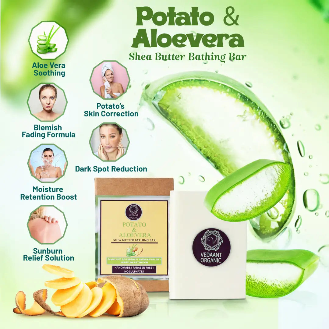 Potato & Aloevera Shea Butter Bathing Bar